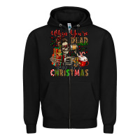 Black when you're dead inside but it's christmas Zipper Hoodie - Jasminsmagicworld