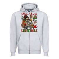 Heather Grey when you're dead inside but it's christmas Zipper Hoodie - Jasminsmagicworld