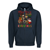 Navy when you're dead inside but it's christmas Zipper Hoodie - Jasminsmagicworld