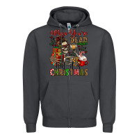 Smoke when you're dead inside but it's christmas Zipper Hoodie - Jasminsmagicworld