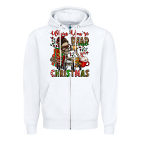 White when you're dead inside but it's christmas Zipper Hoodie - Jasminsmagicworld
