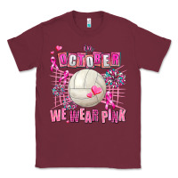 Burgundy in october we wear pink volleyball Classic Tee - AdoDesignShop