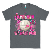 Charcoal Heather in october we wear pink volleyball Classic Tee - AdoDesignShop