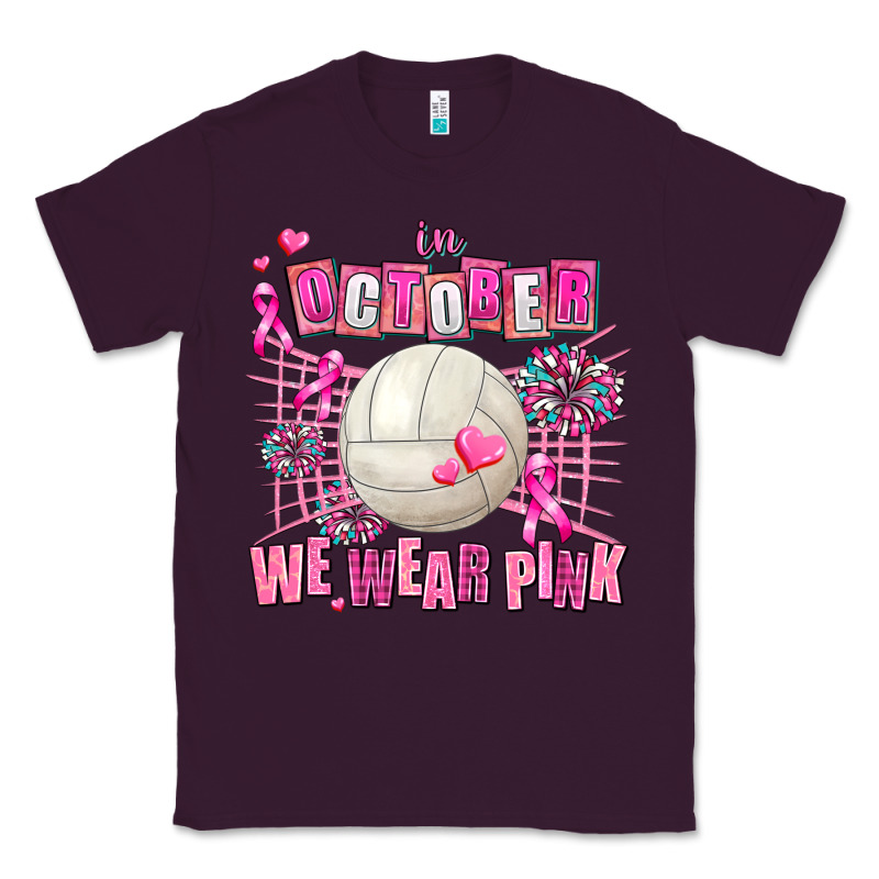 In October We Wear Pink Volleyball Classic Tee by AdoDesignShop | Teevron