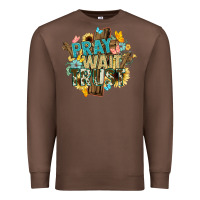Chestnut pray wait trust crosses christian Premium Sweatshirt - NancyCooperArtShop