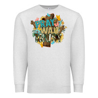 Oatmeal Heather pray wait trust crosses christian Premium Sweatshirt - NancyCooperArtShop