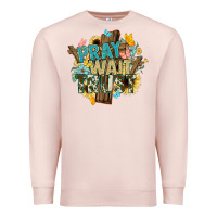 Pale Pink pray wait trust crosses christian Premium Sweatshirt - NancyCooperArtShop