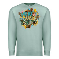 Seafoam pray wait trust crosses christian Premium Sweatshirt - NancyCooperArtShop