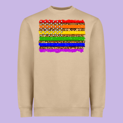 Lgbtq And Usa Flag Heavyweight Sweatshirt Designed By Zillion Design Studio