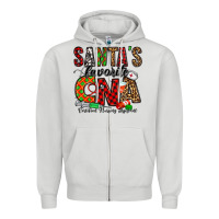 Dove Grey santa’s favorite cna Zipper Hoodie - Jasminsmagicworld