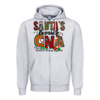 Heather Grey santa’s favorite cna Zipper Hoodie - Jasminsmagicworld