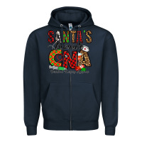 Navy santa’s favorite cna Zipper Hoodie - Jasminsmagicworld