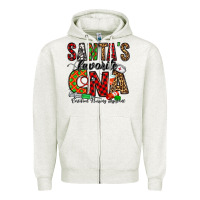 Oatmeal Heather santa’s favorite cna Zipper Hoodie - Jasminsmagicworld