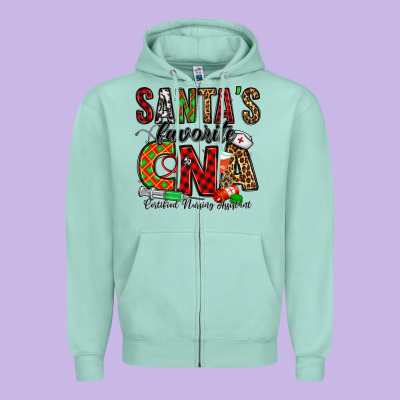 Santa’s Favorite Cna Zipper Hoodie Designed By Jasminsmagicworld