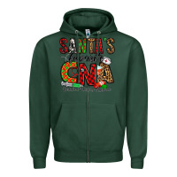 Sports Green santa’s favorite cna Zipper Hoodie - Jasminsmagicworld