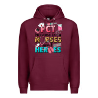 Burgundy pct because nurses need heroes Premium Hoodie - LillyAllenDesigns