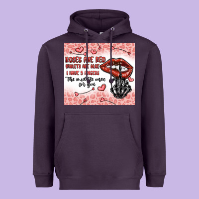 Roses Are Red Violets Are Blue I Have 5  Fingers T Heavyweight Hoodie Designed By Maliassmallbusiness