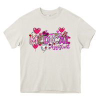 Cream Valentine Medical Assistant Heavy Core Tee - CowhideDigitalArt