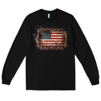 Black Old Leopard American Flag Frame Long Sleeve Tee - Bettercallsaul