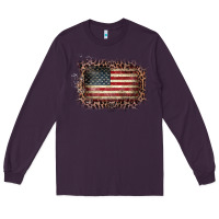 Plum Old Leopard American Flag Frame Long Sleeve Tee - Bettercallsaul