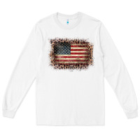 White Old Leopard American Flag Frame Long Sleeve Tee - Bettercallsaul