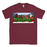 Burgundy merry christmas with santa claus license plate Classic Tee - BundleAndBundleShop