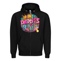 Black daddys girl Zipper Hoodie - NancyCooperArtShop