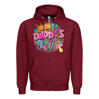 Burgundy daddys girl Zipper Hoodie - NancyCooperArtShop