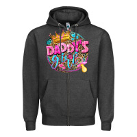 Charcoal Heather daddys girl Zipper Hoodie - NancyCooperArtShop