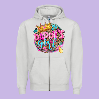 Daddys Girl Zipper Hoodie Designed By Nancycooperartshop