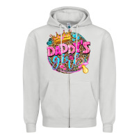 Dove Grey daddys girl Zipper Hoodie - NancyCooperArtShop