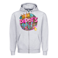 Heather Grey daddys girl Zipper Hoodie - NancyCooperArtShop