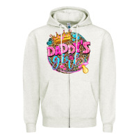 Oatmeal Heather daddys girl Zipper Hoodie - NancyCooperArtShop
