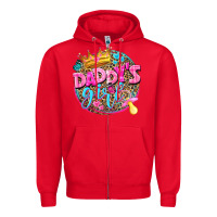 Red daddys girl Zipper Hoodie - NancyCooperArtShop