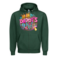 Sports Green daddys girl Zipper Hoodie - NancyCooperArtShop