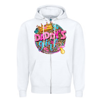 White daddys girl Zipper Hoodie - NancyCooperArtShop