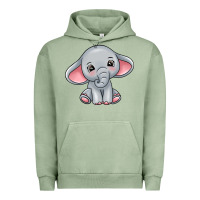Pigment Oil Green elephant Urban Hoodie - texasbilliewilder
