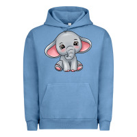 Pigment Pebble Blue elephant Urban Hoodie - texasbilliewilder