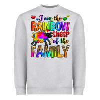 Heather Grey i am the rainbow sheep of the family Heavyweight Sweatshirt - Zillion Design Studio