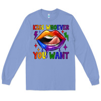 Colony Blue kiss whoever you want Long Sleeve Tee - JahusDesignShop