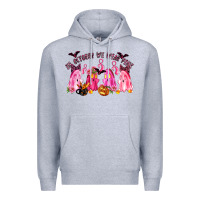 Heather Grey in october we wear pink Premium Hoodie - LillyAllenDesigns