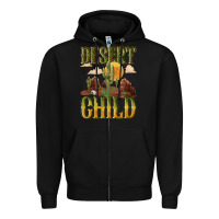 Black desert child cactus Zipper Hoodie - NancyCooperArtShop