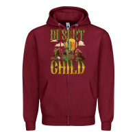 Burgundy desert child cactus Zipper Hoodie - NancyCooperArtShop