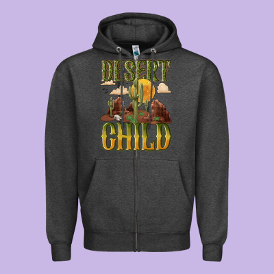 Desert Child Cactus Zipper Hoodie Designed By Nancycooperartshop
