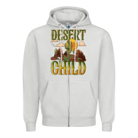 Dove Grey desert child cactus Zipper Hoodie - NancyCooperArtShop
