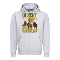 Heather Grey desert child cactus Zipper Hoodie - NancyCooperArtShop