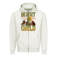 Oatmeal Heather desert child cactus Zipper Hoodie - NancyCooperArtShop