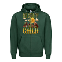 Sports Green desert child cactus Zipper Hoodie - NancyCooperArtShop