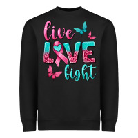 Black Live Love Fight Breast Cancer Heavyweight Sweatshirt - texasbilliewilder