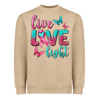 Live Love Fight Breast Cancer Heavyweight Sweatshirt | Teevron